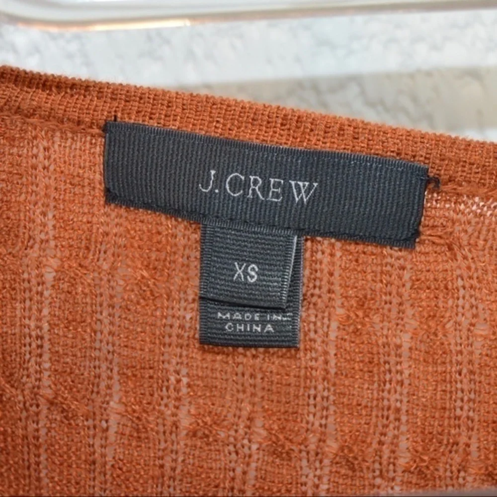 J Crew Waffle Weave Textured Lightweight Pullover Sweater Top Rust Color Size XS
